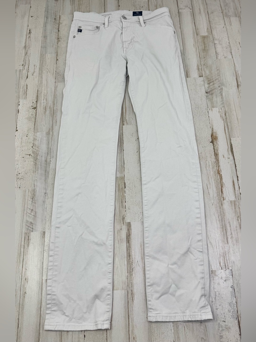 AG Adriano Goldschmied Jeans Men 29x33 Cream Denim The Matchbox Slim Straight